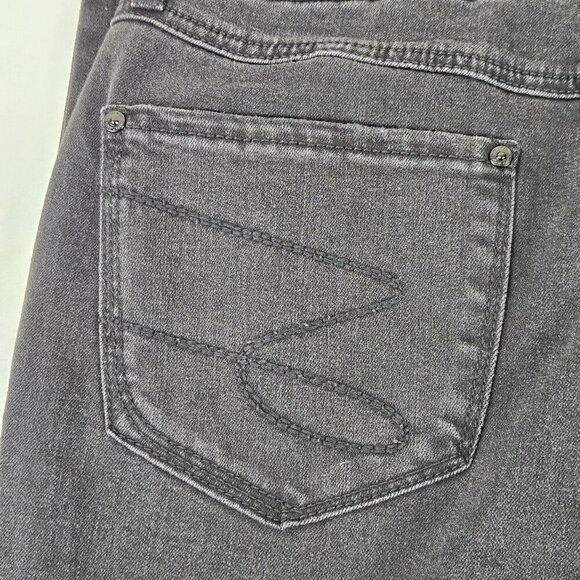 Seven7 Size 12 TummyLess High Rise Skinny Jeans Black Distressed Stretch NWT - Picture 15 of 16